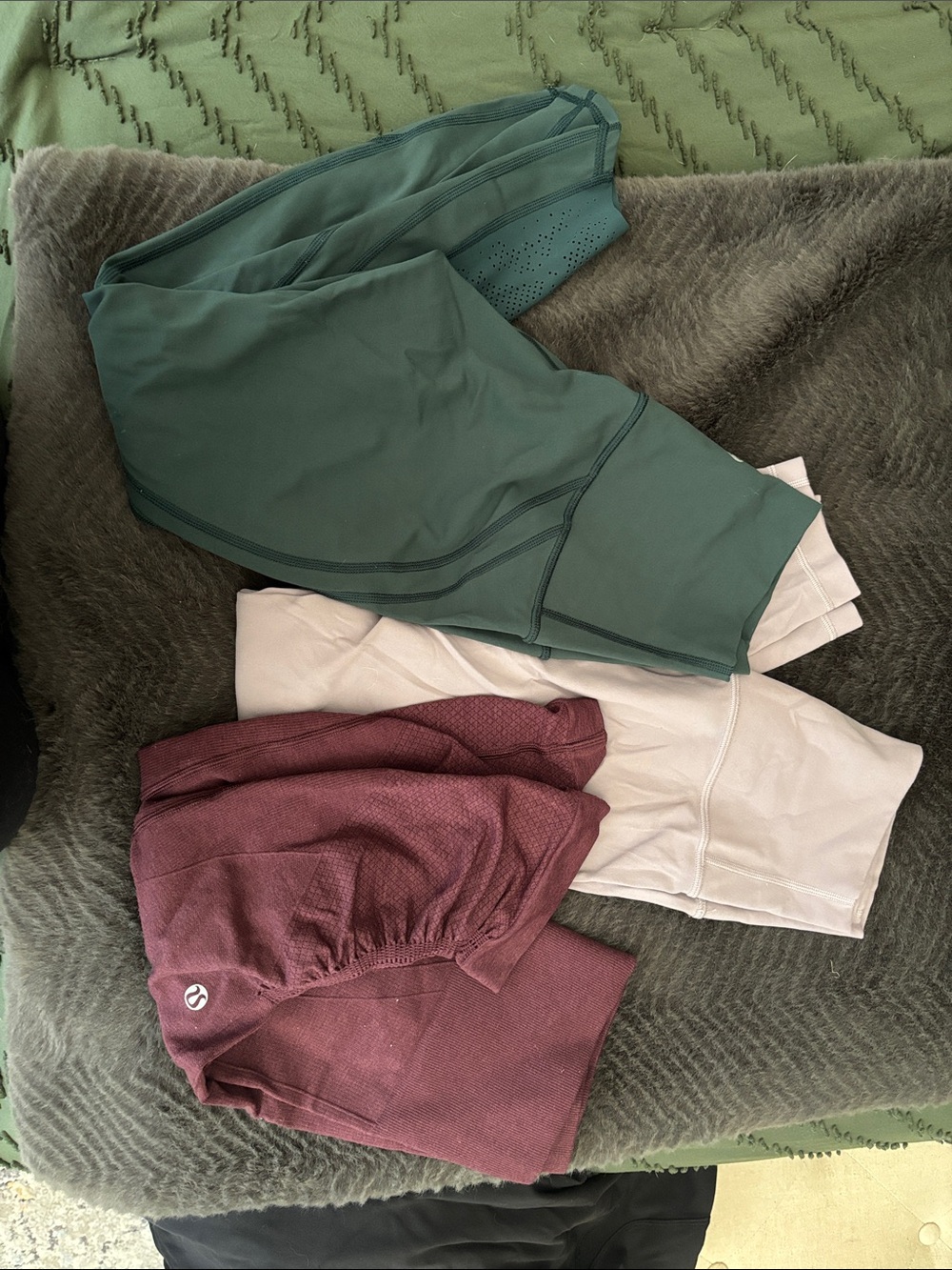 Green/ light purple/Maroon Active Leggings - Lululemon